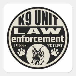 K9 Eenheid in honden We vertrouwen Vierkante Sticker
