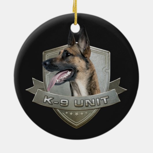 K9 Eenheid - Malinois - Belgisch herder Keramisch Ornament (Achterkant)