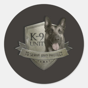 K9 Eenheid - Malinois - Belgisch herder Ronde Sticker