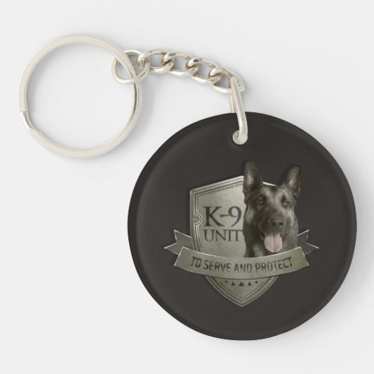 K9 Eenheid - Malinois - Belgisch herder Sleutelhanger (Voorkant)