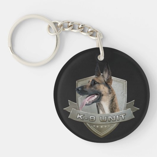 K9 Eenheid - Malinois - Belgisch herder Sleutelhanger (Voorkant)
