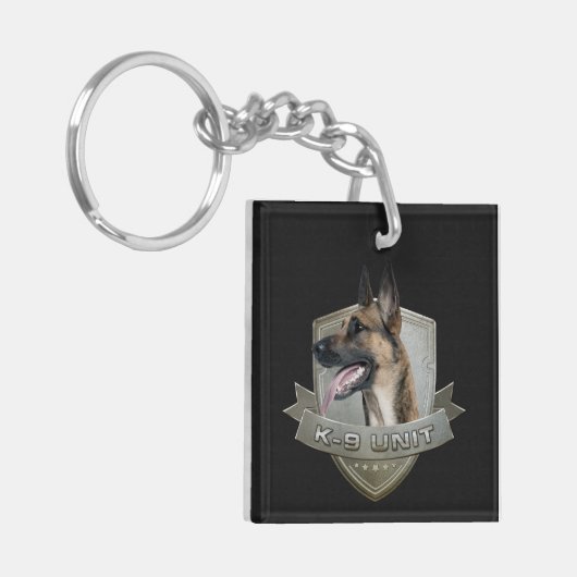 K9 Eenheid - Malinois - Belgisch herder Sleutelhanger (Voorkant Links)