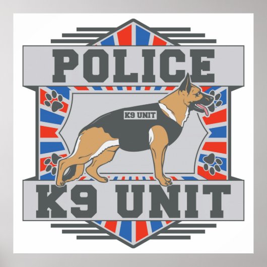 K9 Eenheid Politie Duitse herder Poster (Voorkant)