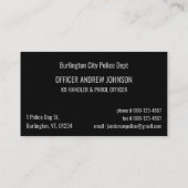 K9 Eenheid Rechtshandhaving Dunne Blauwe Lijn Poli Visitekaartje (Achterkant)