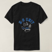 K9 Eenheid Thin Blue Line Dog Paw Vlag Patriottisc T-shirt (Design voorkant)