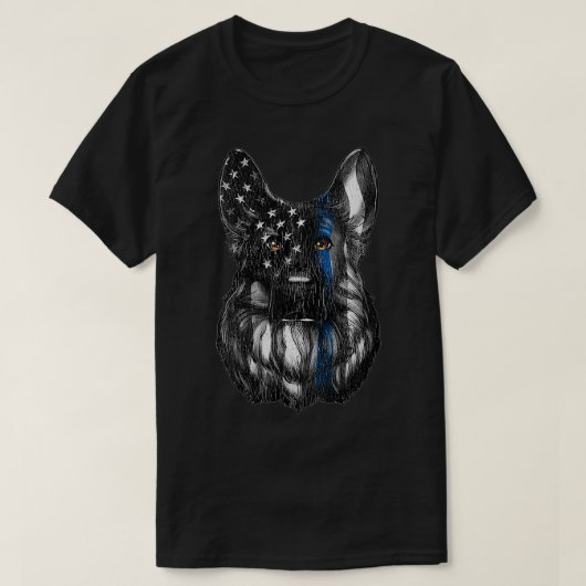 K9 Eenheid Thin Blue Line Vlag Duitse politie herd T-shirt (Design voorkant)