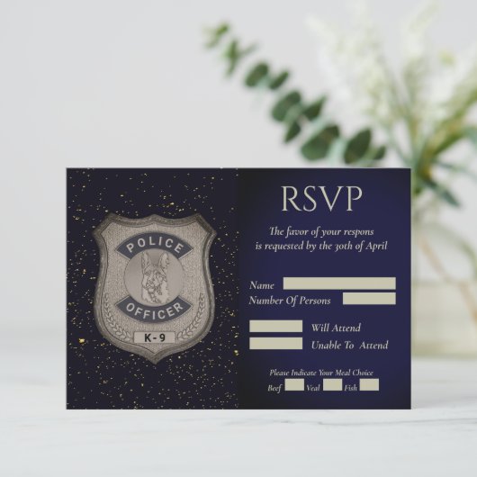 K9 Functionaris Pensioenrespons Kaart (Staand voorkant)