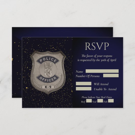 K9 Functionaris Pensioenrespons Kaart (Voorkant / Achterkant)