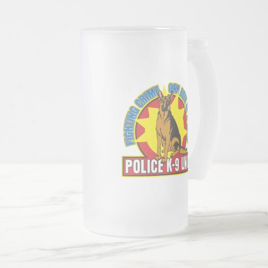 K9 German Shepherd Bite Matglas Bierpul (Voorkant rechts)