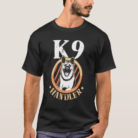 K9 Handler Handling Dog Trainer T-shirt (Voorkant)
