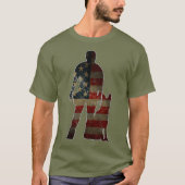 K9 Handler met politiepalk T-shirt (Voorkant)