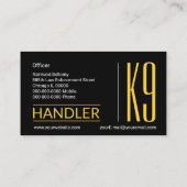 K9 Handler Visitekaartje (Achterkant)