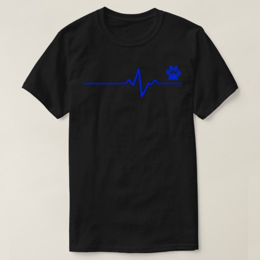 K9 hartslagpuls met dunne blauwe lijn t-shirt (Design voorkant)
