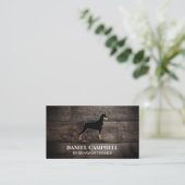 K9 Hond | Houten achtergrond Visitekaartje (Staand voorkant)