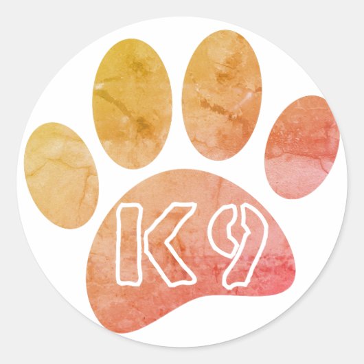 K9 Hondenliefhebbers Ronde Sticker (Voorkant)