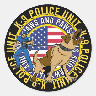 K9 Jaws en Paws Ronde Sticker