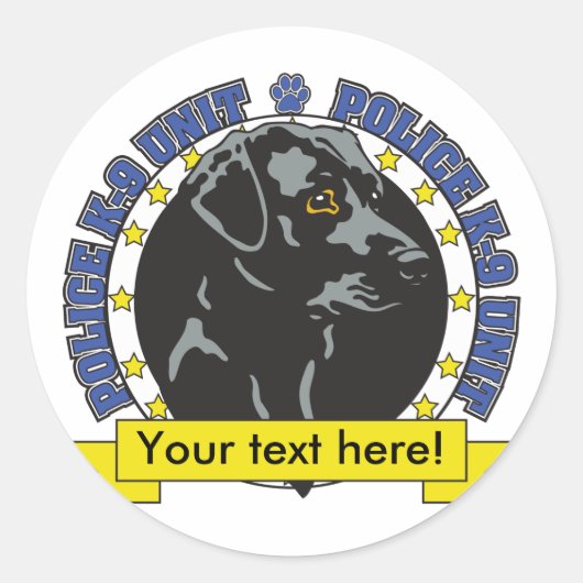 K9 Labrador Retriever Ronde Sticker (Voorkant)