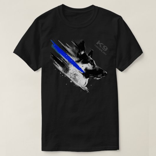 k9 managerhond blauwe streak t-shirt (Design voorkant)