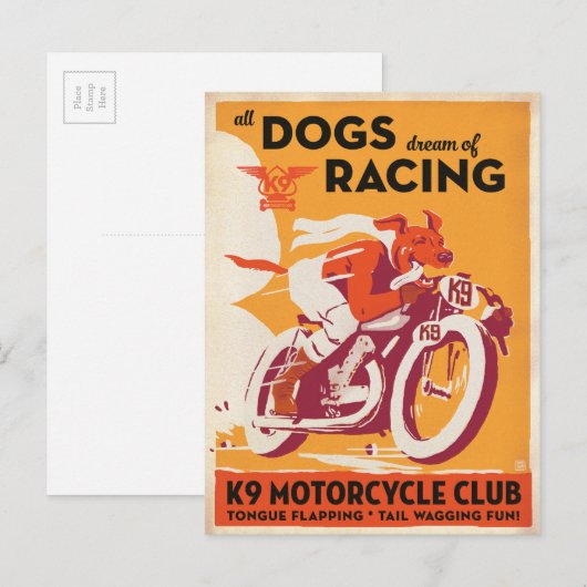 K9 Motorfietclub Briefkaart (Voorkant / Achterkant)