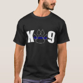 K9 Paw politieman Thin Blue Line Support Pol T-shirt (Voorkant)