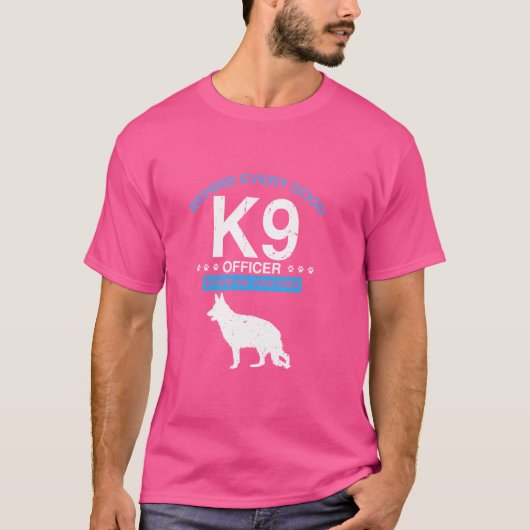 K9 Police Officer Design voor K9 Thin Blue Line T-shirt (Voorkant)