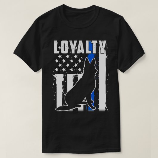 K9 politie-eenheid Duitse Shepherd Dog Loyalty Fla T-shirt (Design voorkant)