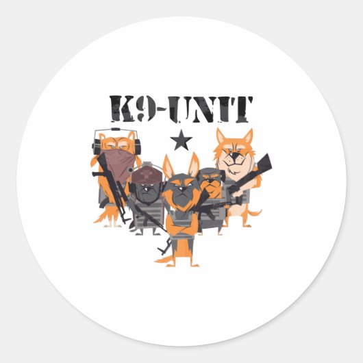 K9 politie-eenheid ronde sticker (Voorkant)