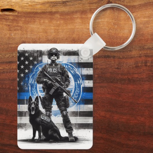 K9 Politie-eenheid Sleutelhanger (Achterkant)