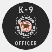K9 Politie Ronde Sticker (Voorkant)
