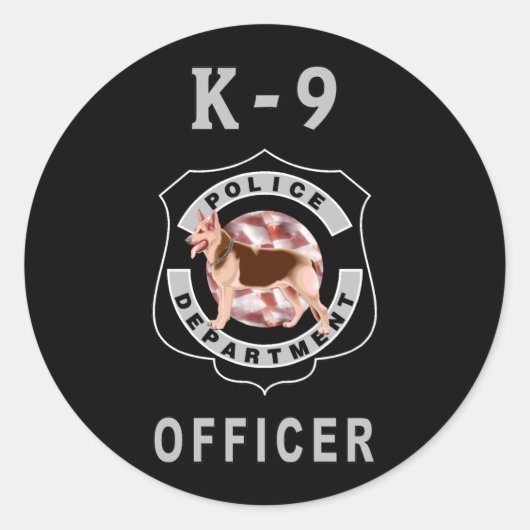 K9 Politie Ronde Sticker (Voorkant)
