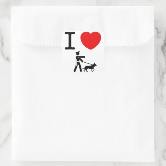 K9 Politie Vierkante Sticker (Tas)