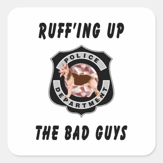 K9 Politiehond Vierkante Sticker (Voorkant)