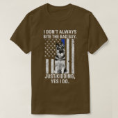 K9 politieman German Shepherd Funny Thin Blue T-shirt (Design voorkant)