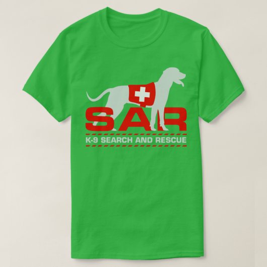 K9 SAR zoeken en redden (12) T-shirt (Design voorkant)