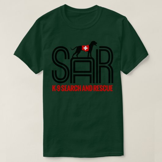 K9 SAR zoeken en redden (1) T-shirt (Design voorkant)