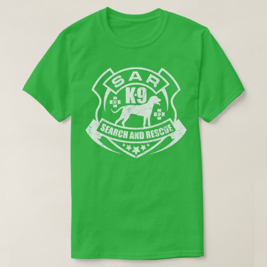 K9 SAR zoeken en redden (4) T-shirt (Design voorkant)