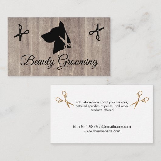 K9-schaar | hondentrimmer visitekaartje (Voorkant / Achterkant)