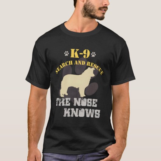 K9 Search Reddingshond Team Border Collie Tracking T-shirt (Voorkant)