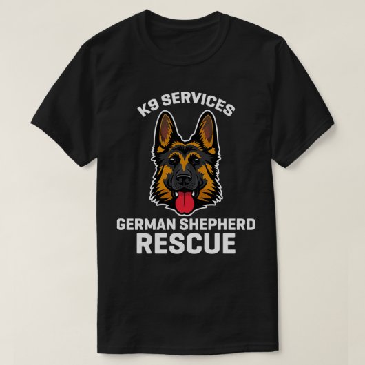 K9 Services German Shepherd Rescue Police Gift T-shirt (Design voorkant)