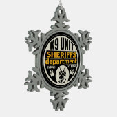 K9 Sheriff's Department Tin Sneeuwvlok Ornament (Links)