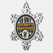 K9 Sheriff's Department Tin Sneeuwvlok Ornament (Rechts)