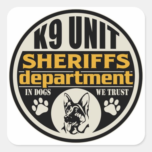K9 Sheriff's Department Vierkante Sticker (Voorkant)