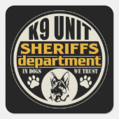 K9 Sheriff's Department Vierkante Sticker (Voorkant)