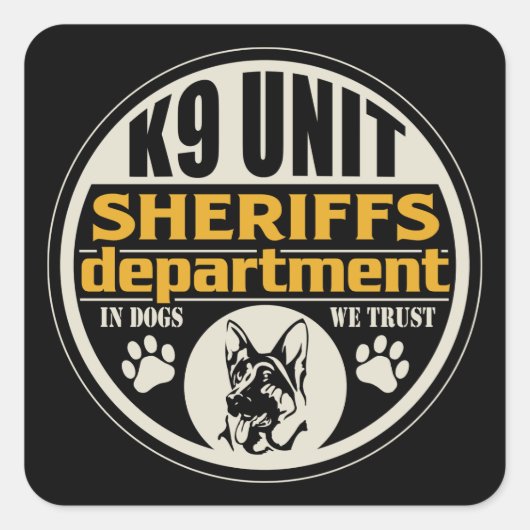 K9 Sheriff's Department Vierkante Sticker (Voorkant)