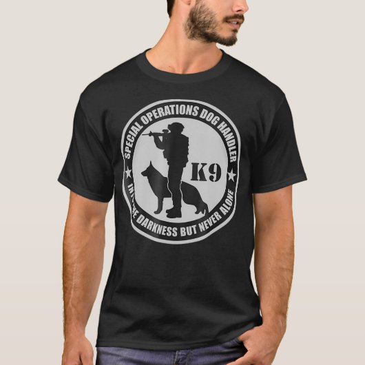 K9   Speciale bewerkingen Dog Handler T-shirt (Voorkant)
