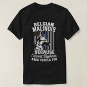 K9 Thin Blue Line Flag Police Dog Malinois T-shirt (Design voorkant)