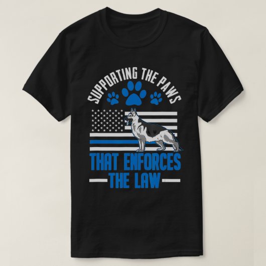 K9 Thin Blue Line German Shepherd Police Dog US F T-shirt (Design voorkant)