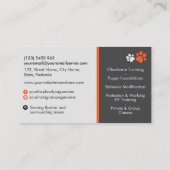 K9 Training - hondentrainer - hondengedragsdeskund Visitekaartje (Achterkant)