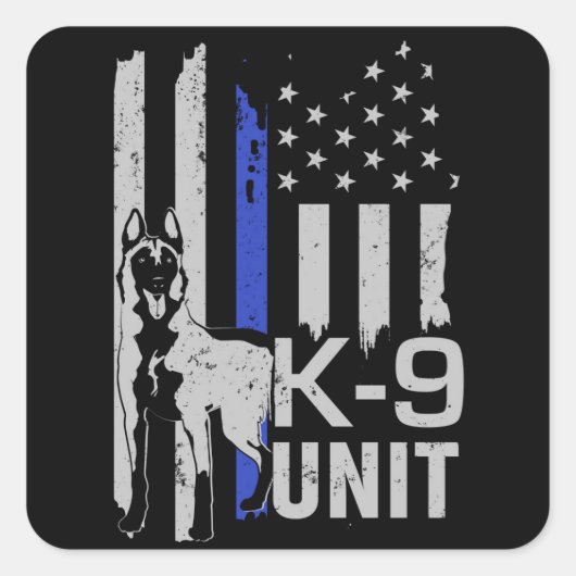 K9 Unit - Malinois - Belgische herder - Mechelaar Vierkante Sticker (Voorkant)