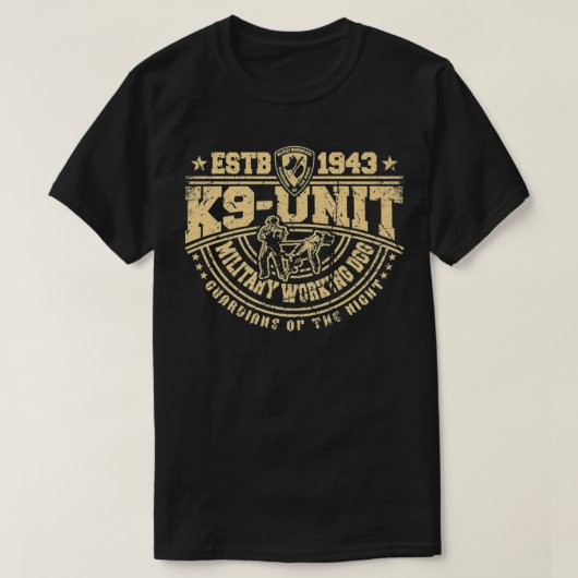 K9 Unit MIlitary Working Dog Canine Handler Team M T-shirt (Design voorkant)